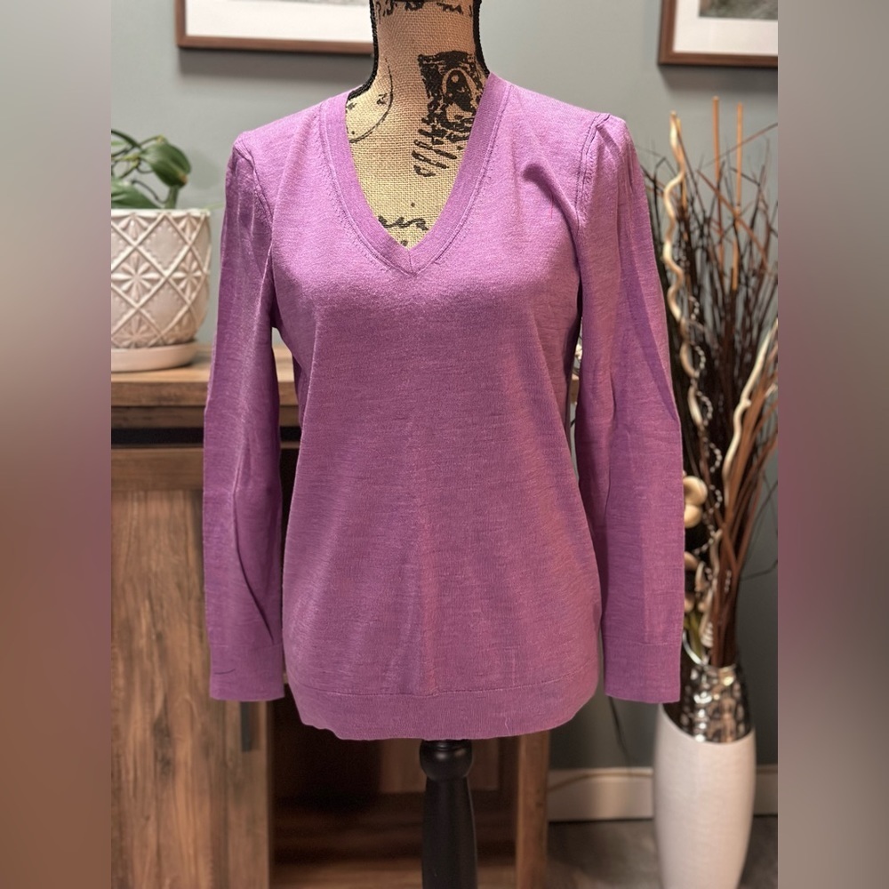 Banana Republic 100% Merino Extra Fine Wool Light Purple Sweater, Size Small.